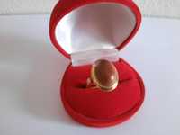 Złoty pierścionek pr. 585, z kamieniem Piasek Pustyni