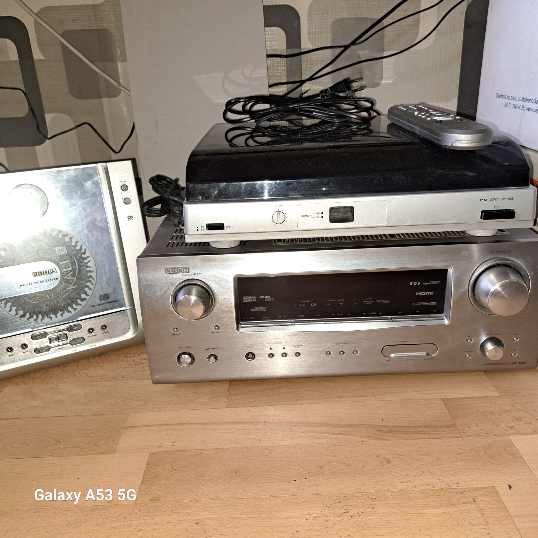 Amplituner Denon AVR -1908 + gramofon i odtwarzacz CD Phillips
