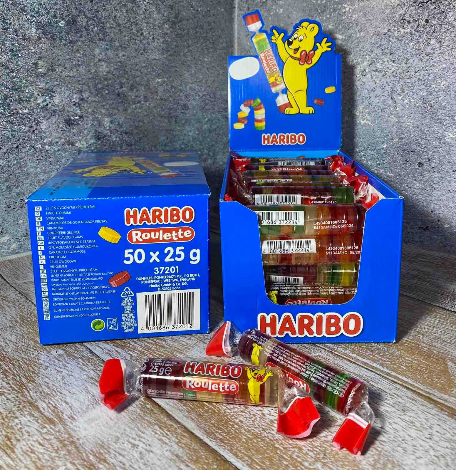 Желейки Haribo Roulette
Вага 50х25 грам