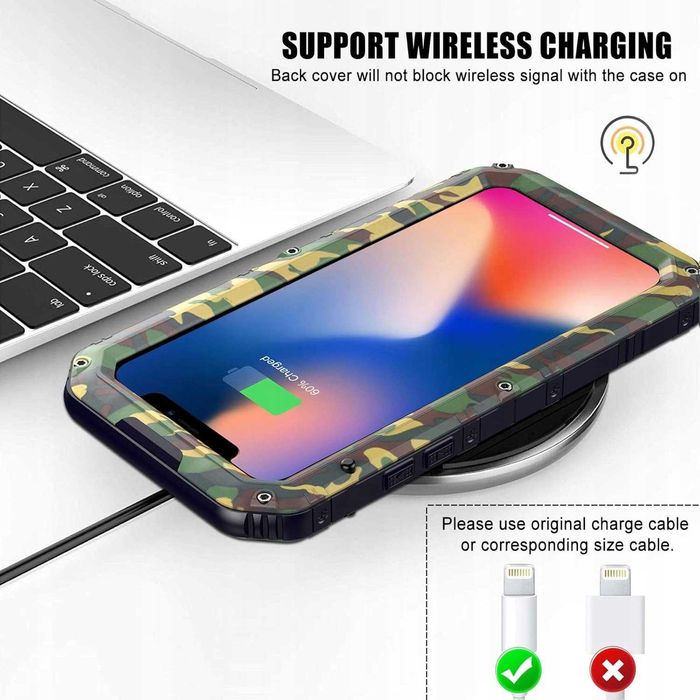 Beeasy etui wodoodporne do iPhone 11 pancerne IP68 metalowe 360 moro