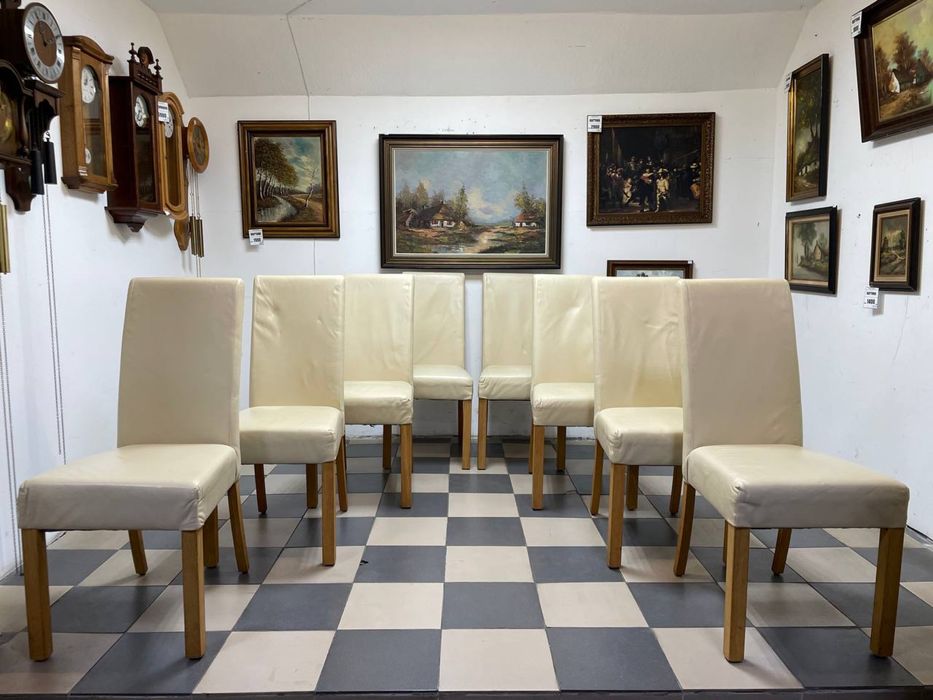 Стіл масивний дерево 2093 дуб стол стулья кожа 2094