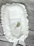 Piekny elegsncki mieciutki kokon niemowlecy bialy velvet premium