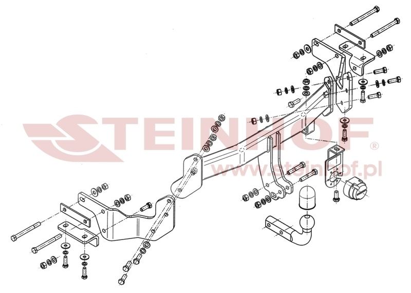 HAK HOLOWNICZY + Moduł 7 pin do Hyundai Santa Fe III od 2012 - 2018