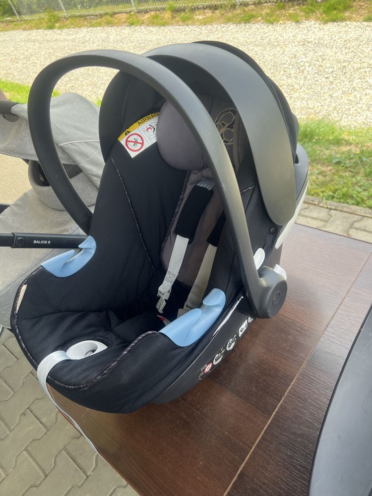 Fotelik z baza Cybex Aton M i-Size plus adaptery do wózka