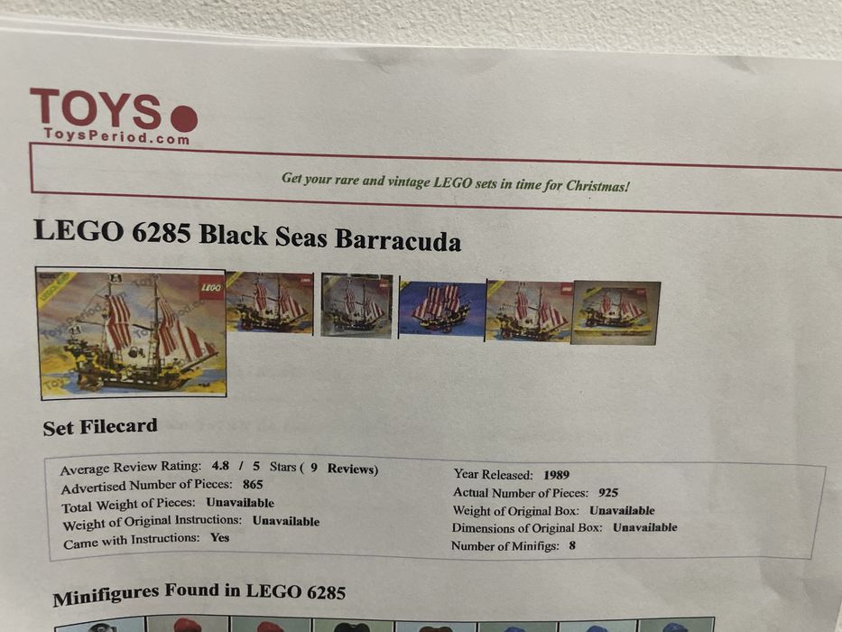 Lego 6285 black seas Barracuda