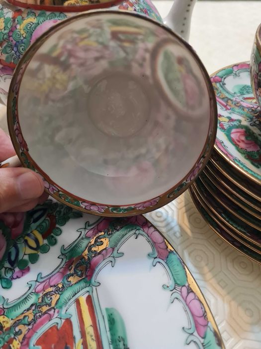 Conjunto de chá porcelana fina de Macau