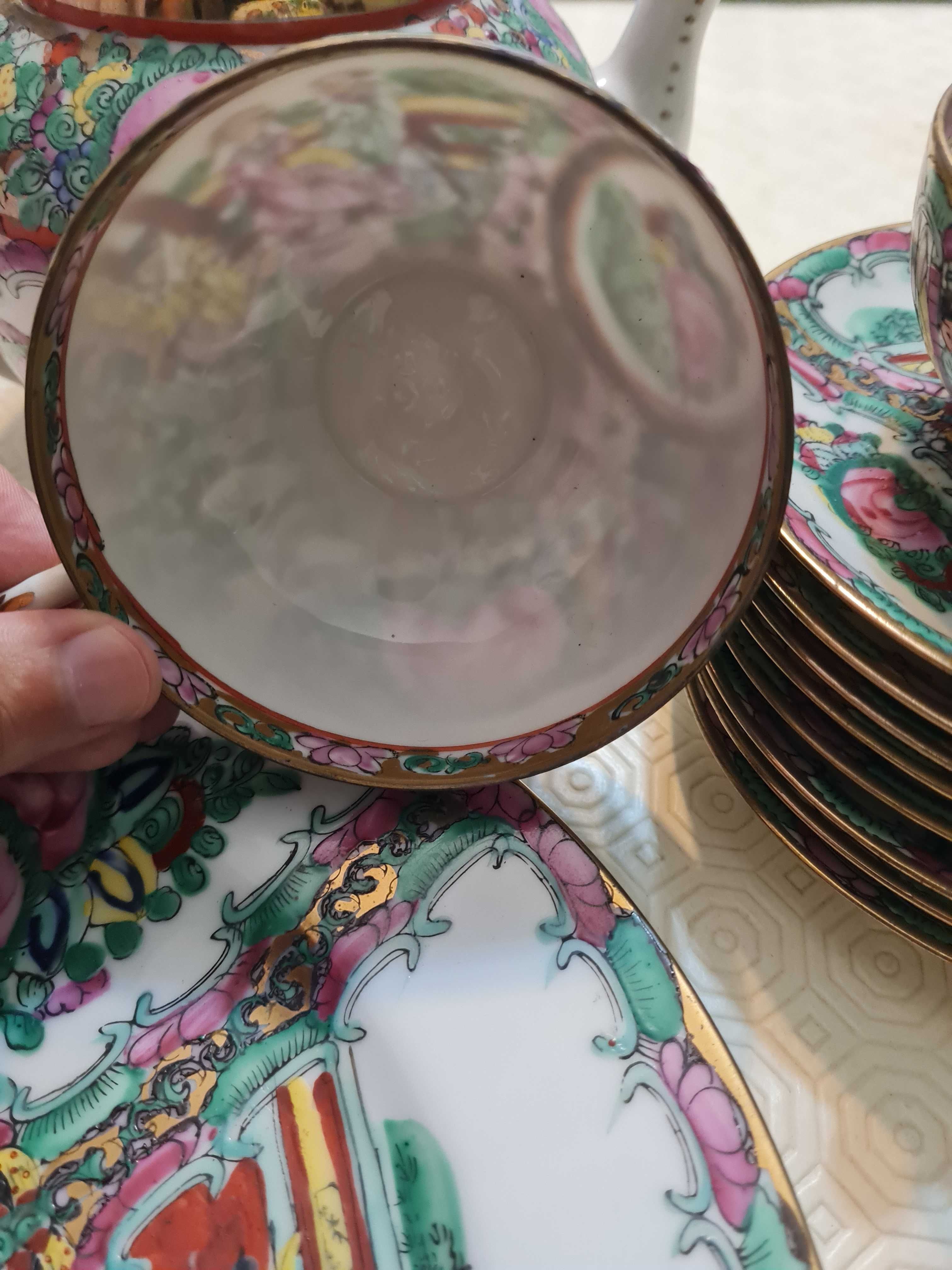 Conjunto de chá porcelana fina de Macau