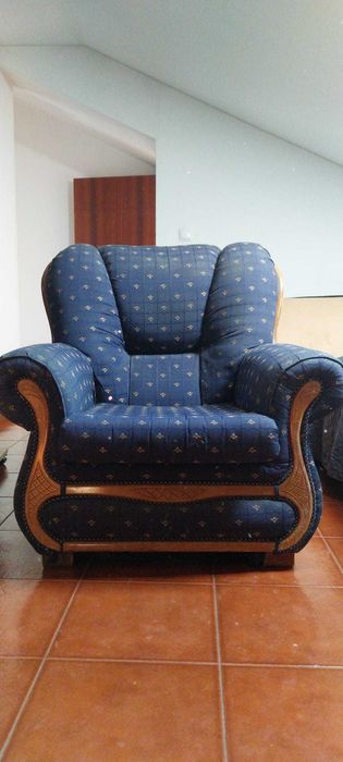 Poltrona antiga azul