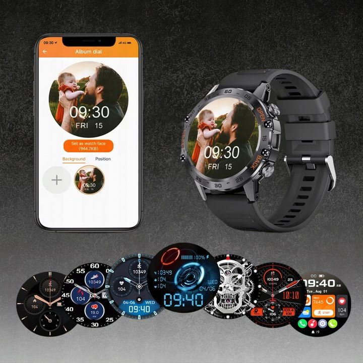Smartwatch Zegarek Męski Rozmowy Polskie Menu 360x360 Kroki Sms 400 Ma