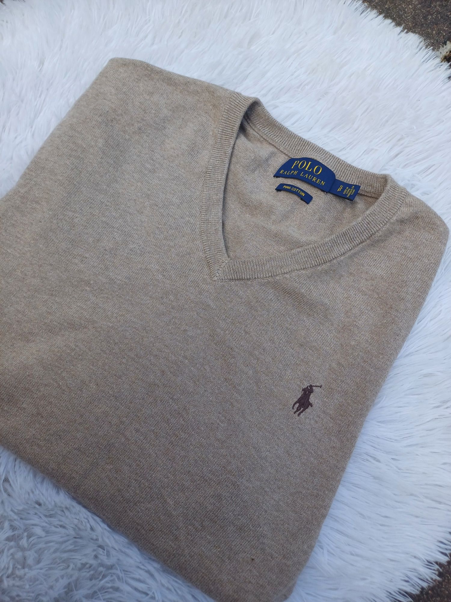 Meski sweterek ralph lauren w serek.