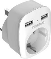 TESSAN Adapter podróżny, 2usb 3w1