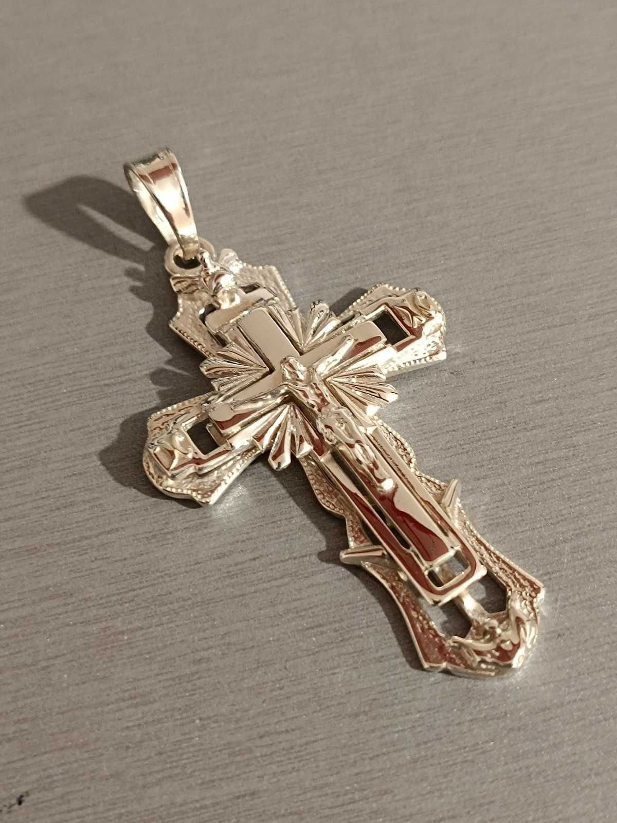 Męski srebrny krzyżyk ze srebra 925 krzyżyk męski srebrny duży