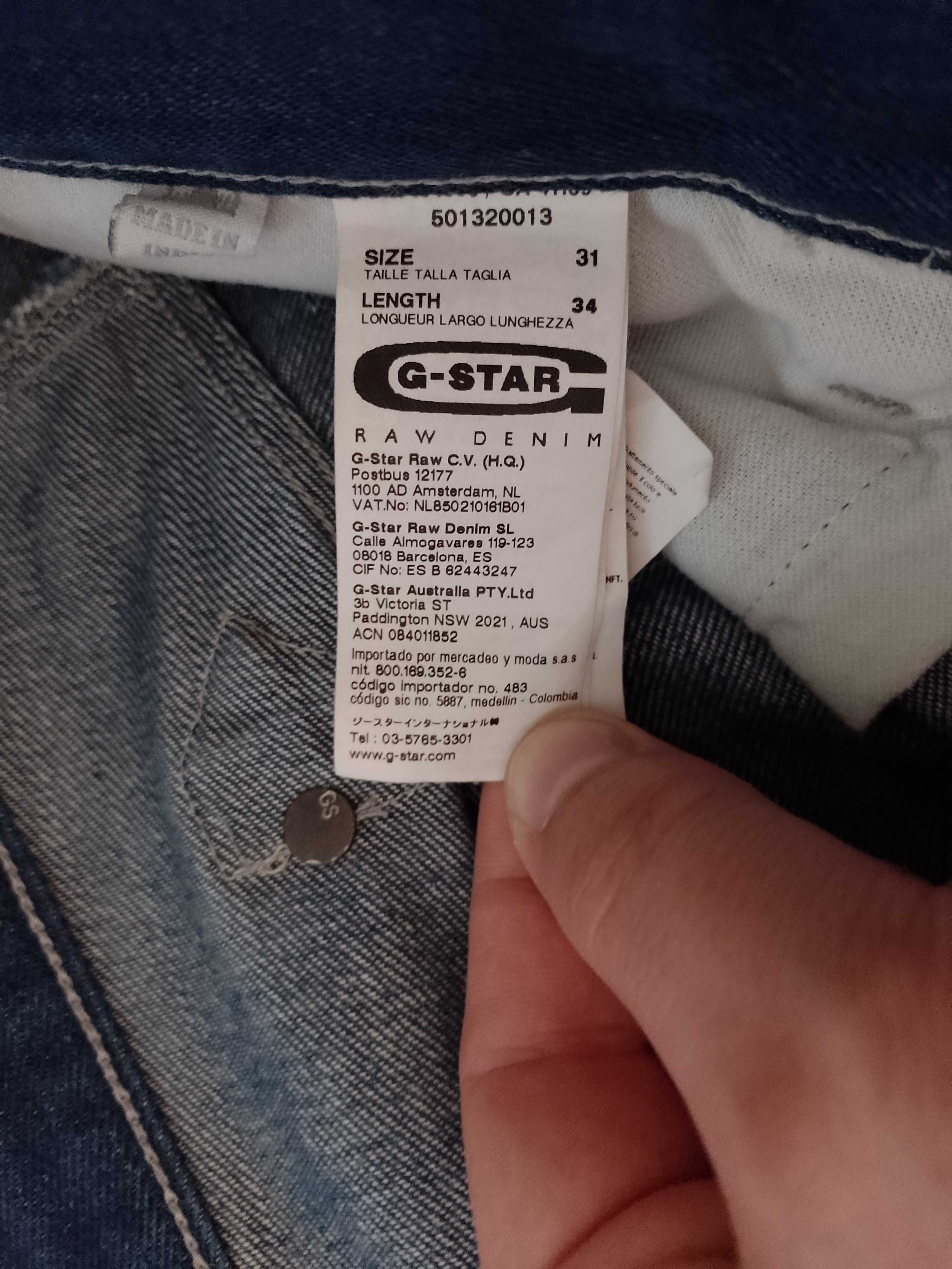 Spodnie męskie jeans G-star rozmiar W31 L34