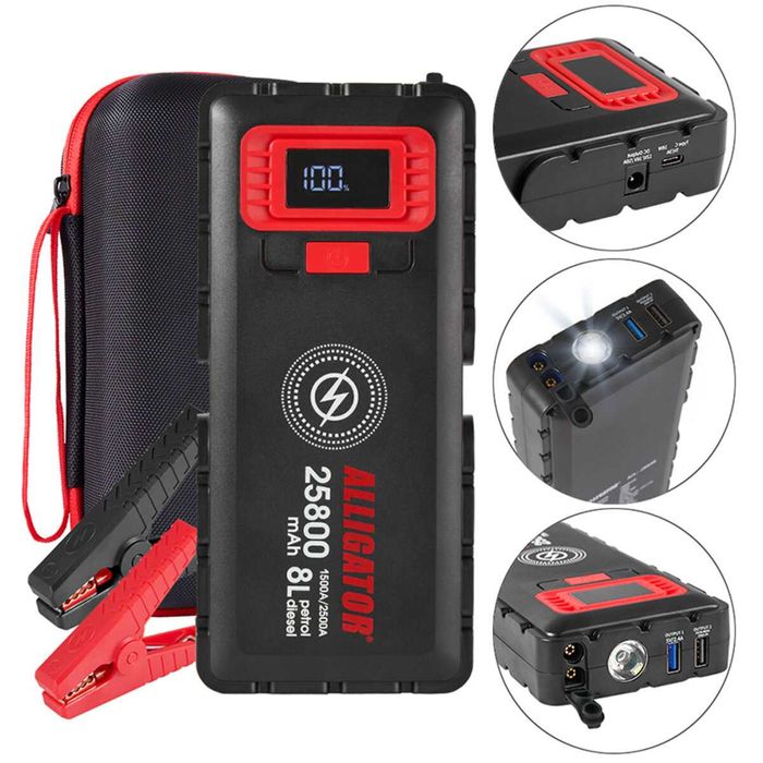 Бустер (пусковий пристрій) Alligator Jump Starter 25800mAh JS848
