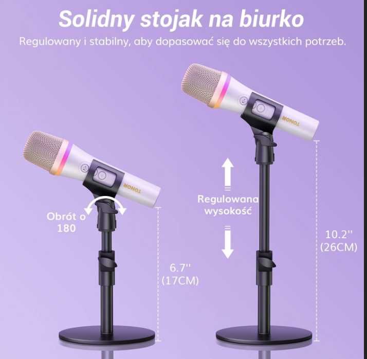 Mikrofon Dynamiczny USB Typ C RGB do Gier Podcas YouTube Karaoke Biały
