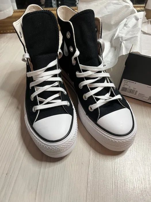 37,5 Converse All Star Chuck Taylor Lift black czarne na platformie