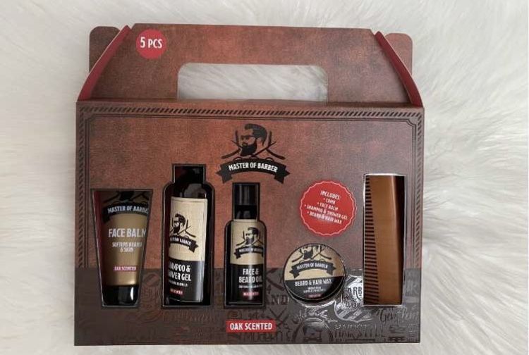 Подарунковий чоловічий набір для бороди 5 елемен + ПОДАРУНКОВА КОРОБКА