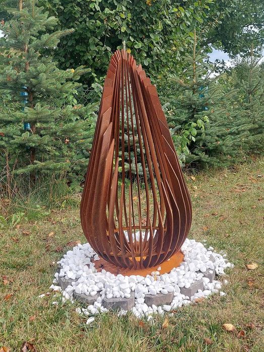 DUŻE palenisko ogrodowe „KROPLA” blacha CORTEN, ognisko dekoracja HIT