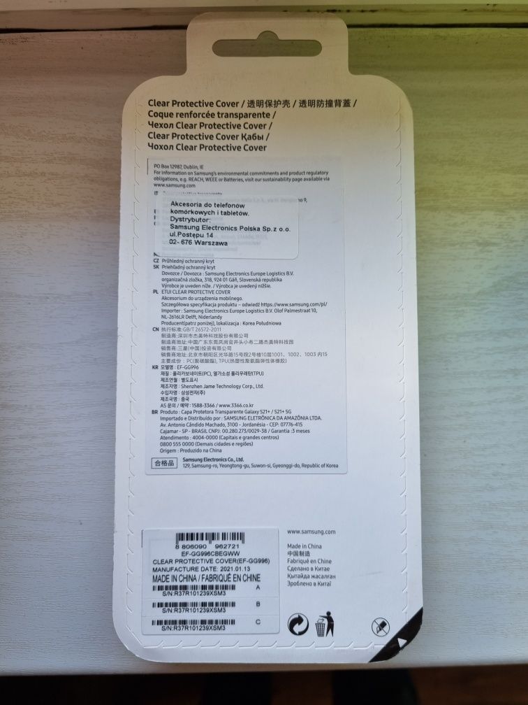 Clear protective cover  Etui samsung  s21+.