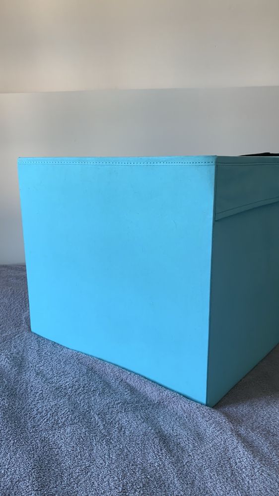 Caixas arrumaçã tecido ikea preto e azul