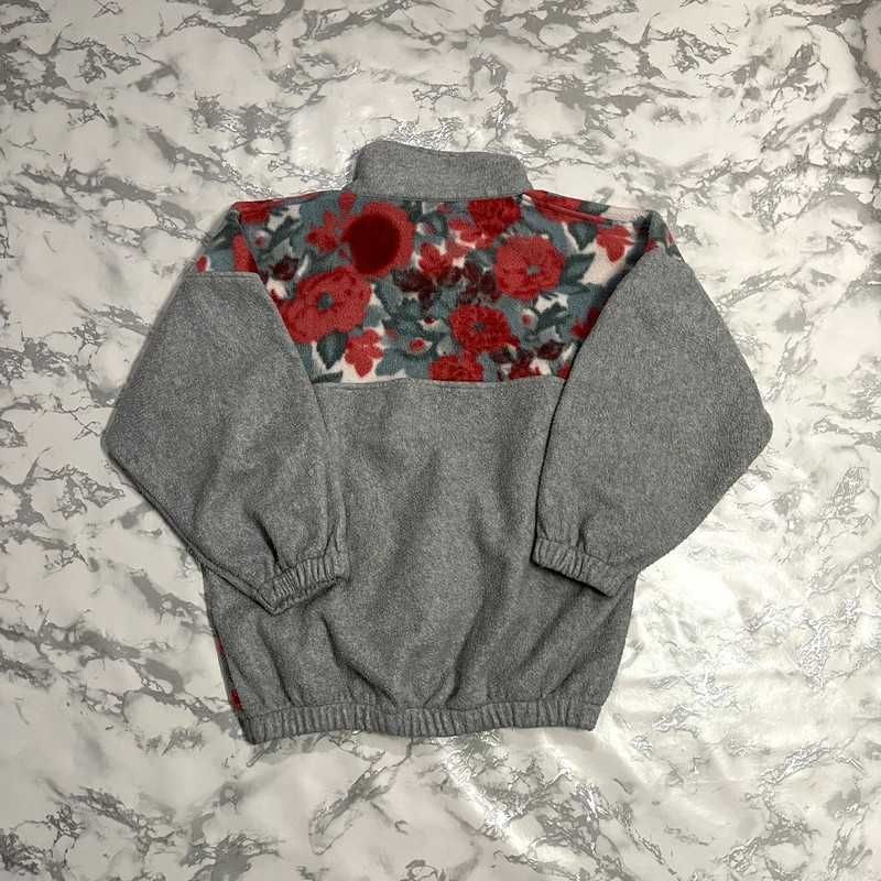 Vintage Polar w Kwiaty Wzory Crazy Fleece Retro Y2K 90s