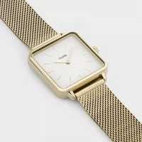 Zegarek Cluse damski La Tétragone Gold Mesh/White