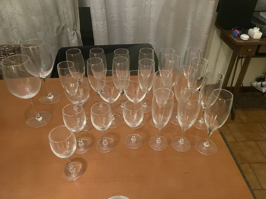Conjunto de copos de cristal