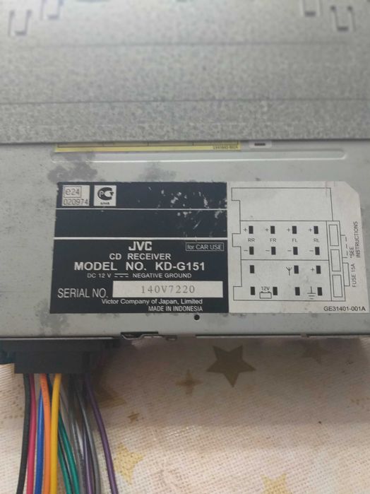 radio auto JVC de CDs