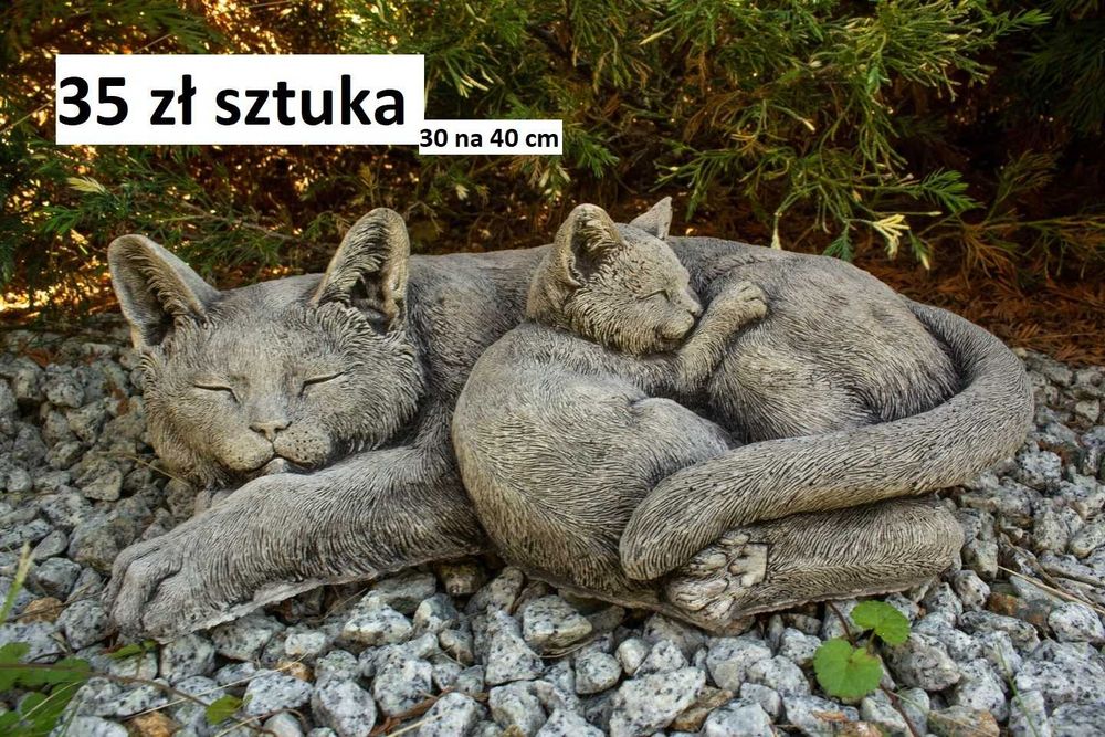 Figurki z gipsu kot z gipsu kotki ogrodowe figurka na taras Ozdobne