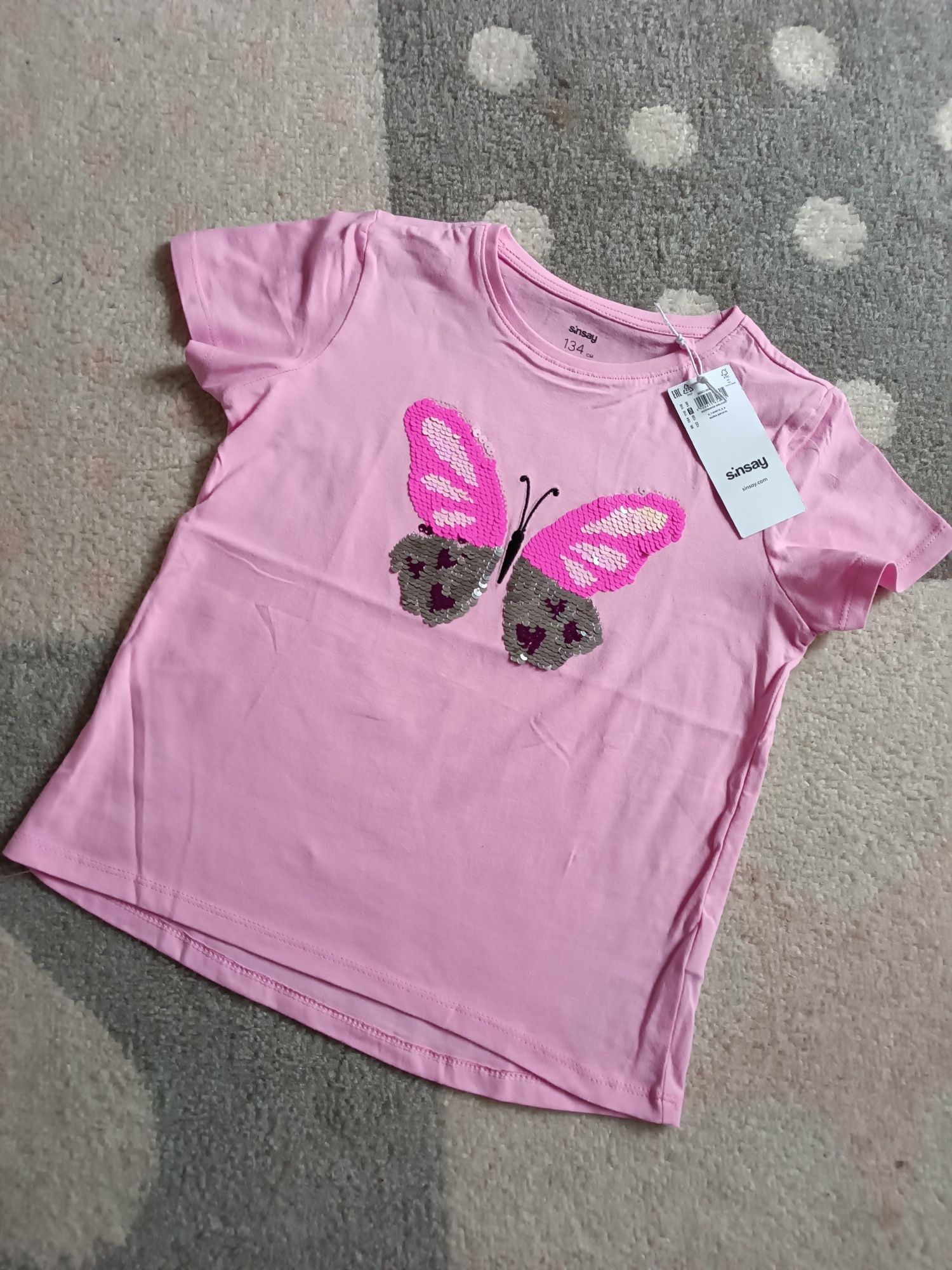 Nowa bluzka t-shirt dziewczęca r.134 Sinsay