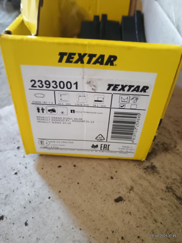 Klocki hamulcowe Textar