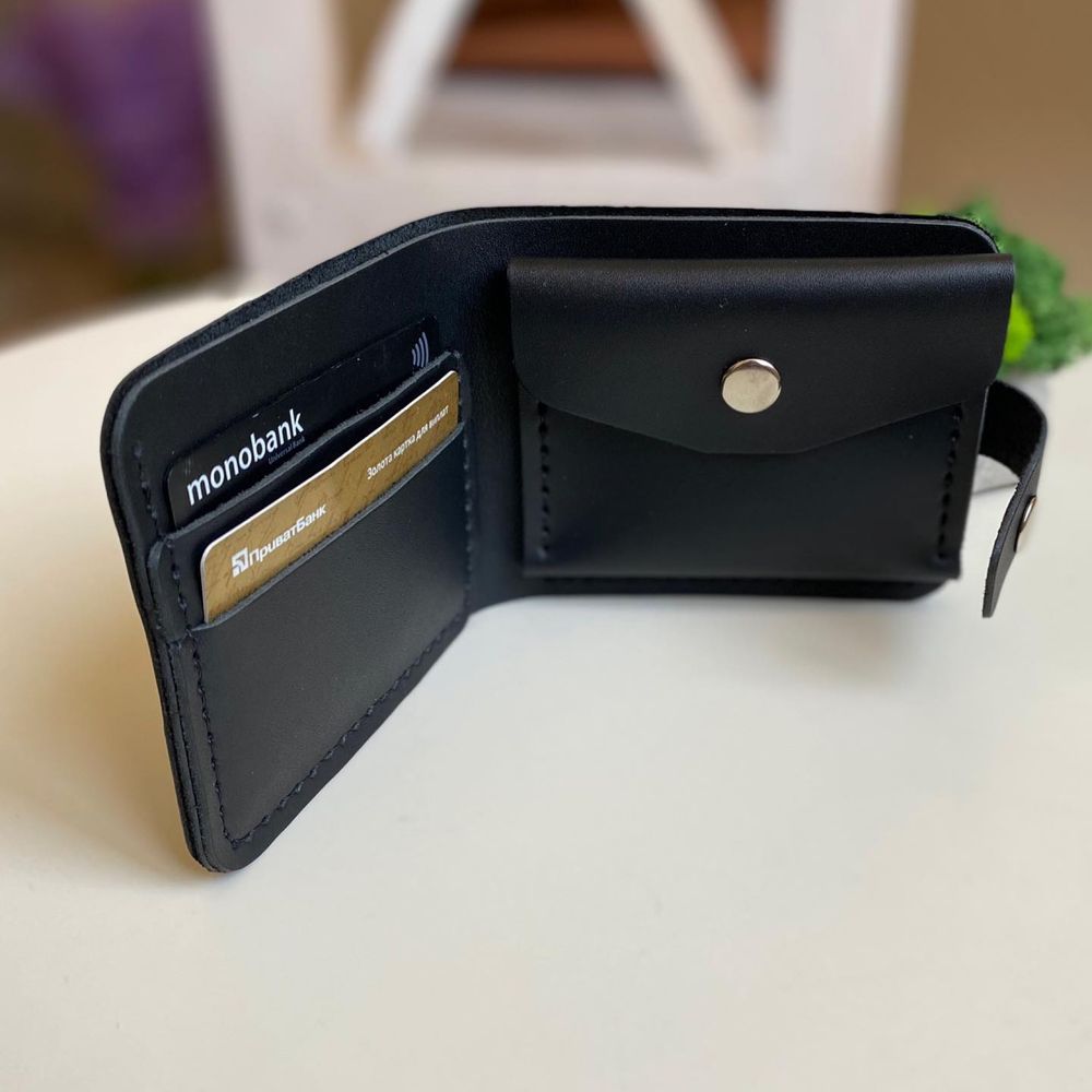 Шкіряний гаманець з монетницею