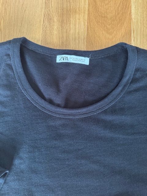 T-shirt ZARA czarny z kieszonką XL