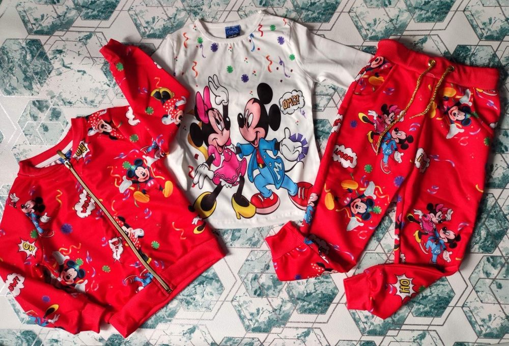 Komplet dres Minnie bluza spodnie koszulka wyprzedaż 110 116 nowy