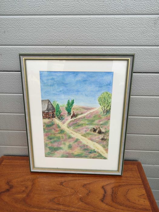 Obraz Akwarela - ręcznie malowana - podpis Autora - Ciekawa -