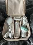 Depilator Braun Silk-épil 9 Flex cały zestaw XXL etui trymer nasadki