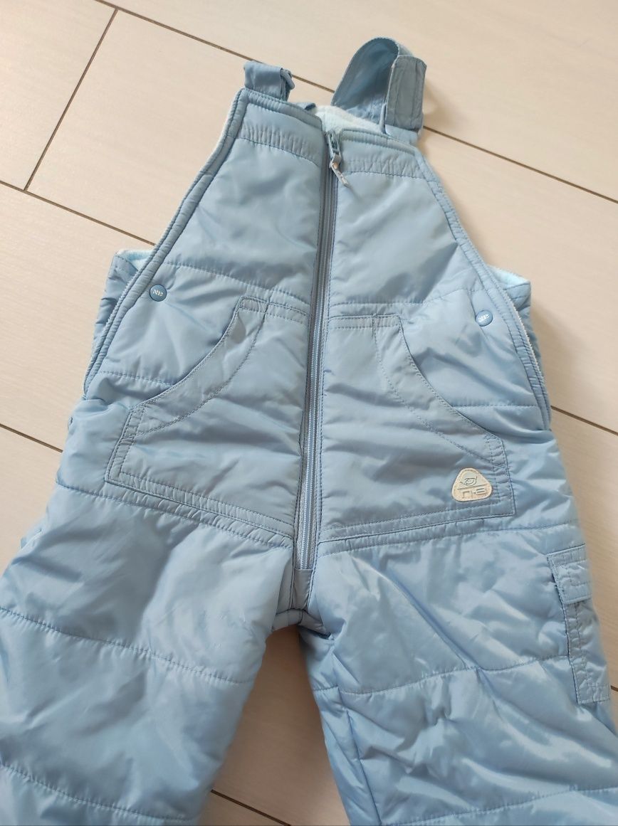 Zara błękitne spodnie zimowe ocieplane polarem rozmiar 58-69 cm