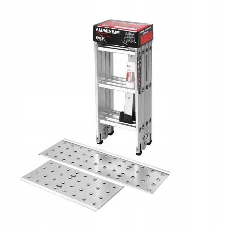 Drabina Aluminiowa z Platformą 4x3 346cm Przegubowa Prac na Wysokości
