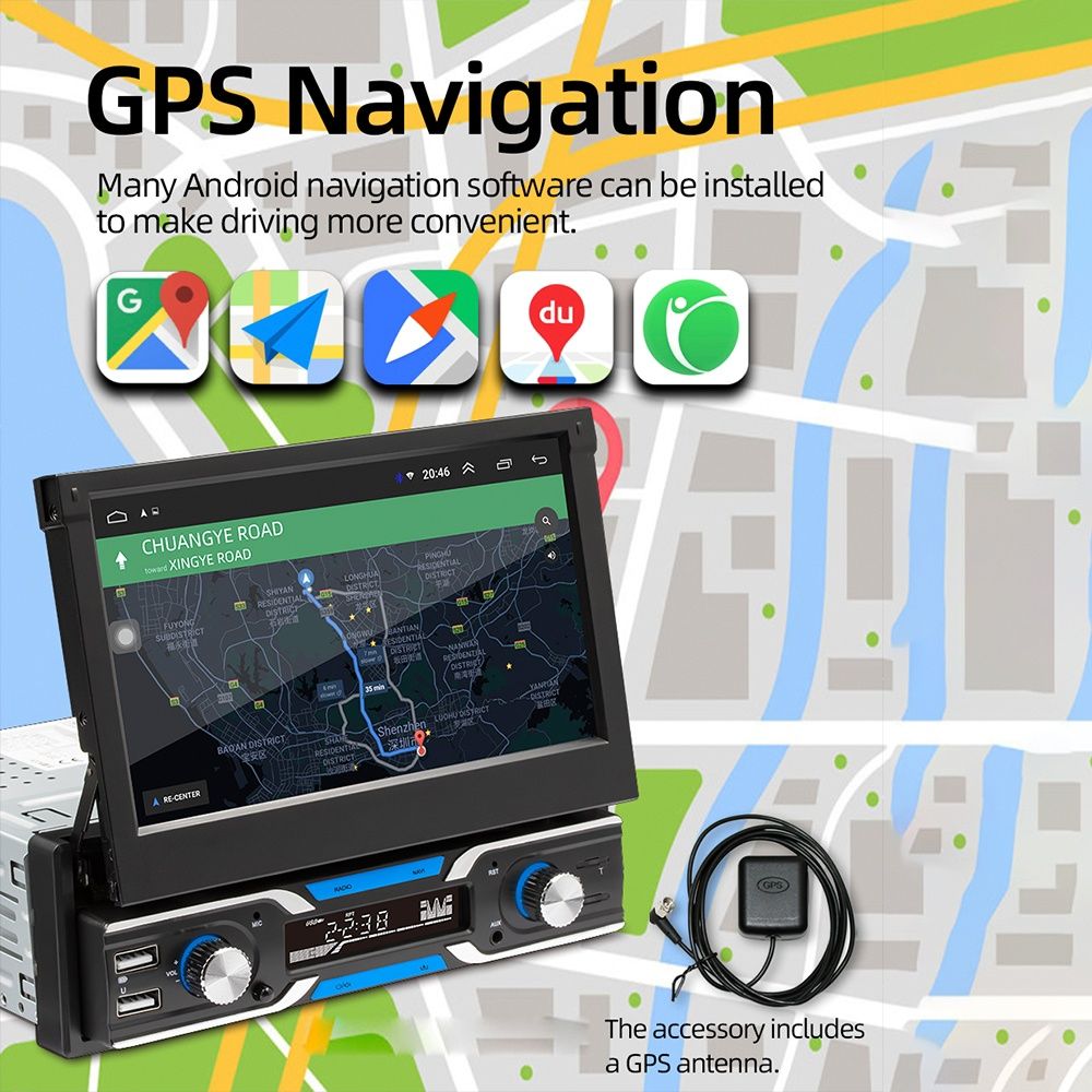 Rádio android 10 1din 7 polegadas retrátil GPS WIFI CARPLAY SELADO