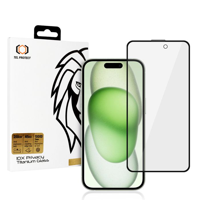 Hartowane szkło Tel Protect 10X Privacy Titanium do Iphone 16