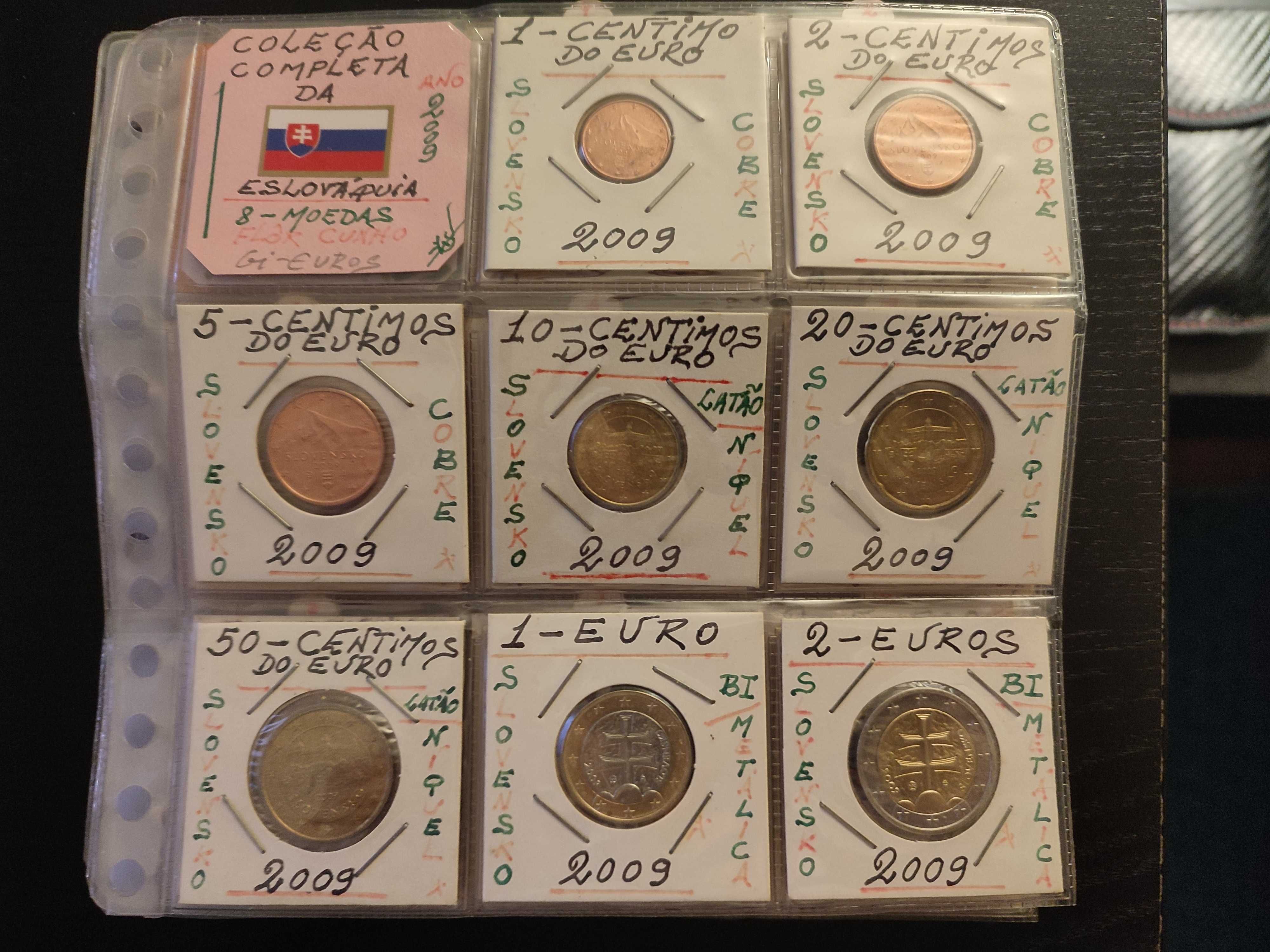 Coleção Completa Moedas Euro Eslováquia 2009