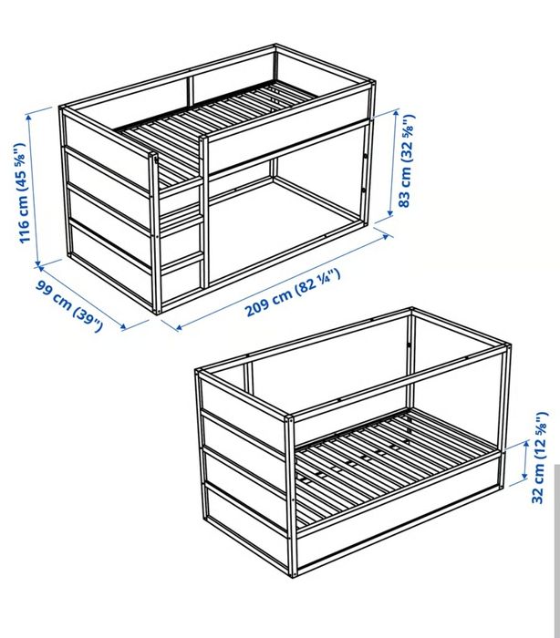 Cama reversível KURA da IKEA, 90x200 cm