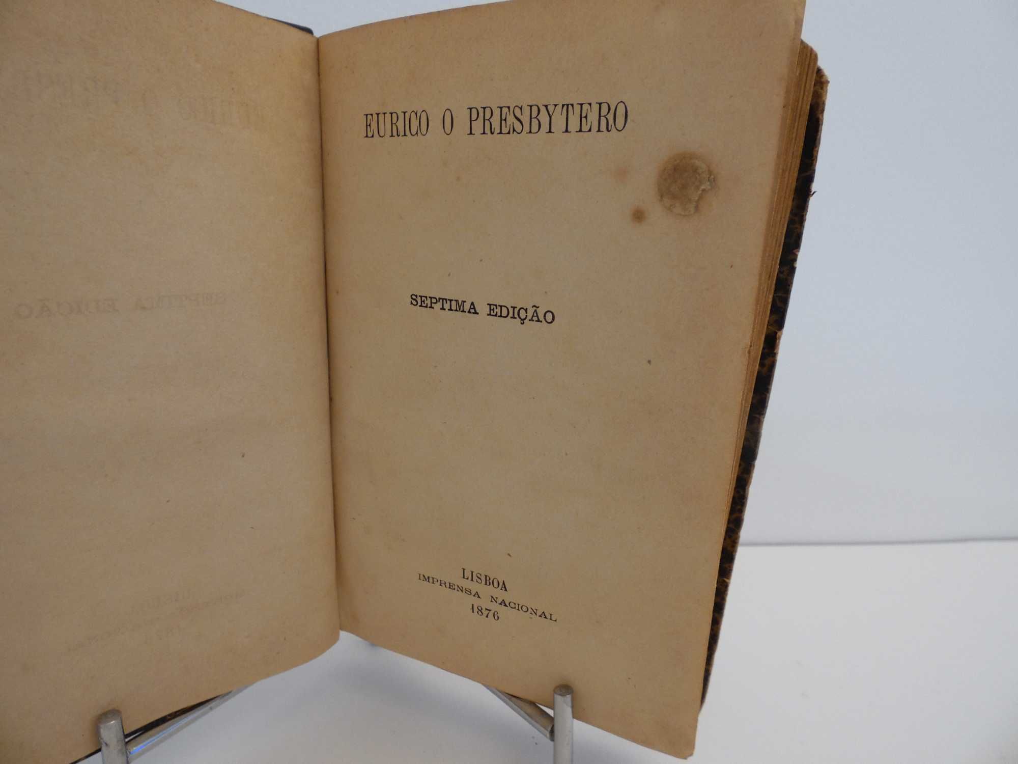 Livro O Monasticon - Tomo I - Eurico o Presbytero - 1876