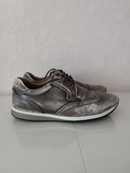 Стильні кросівки/туфлі оксфорди Geox, шкіра, з ефектом потертості