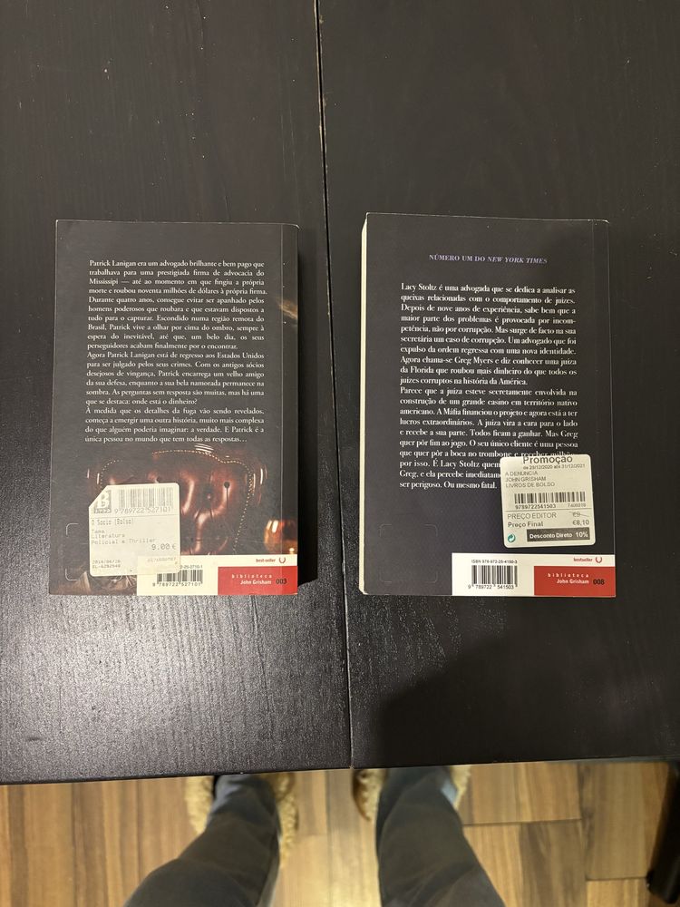 2 livros de John Grisham - O Sócio e A Denúncia