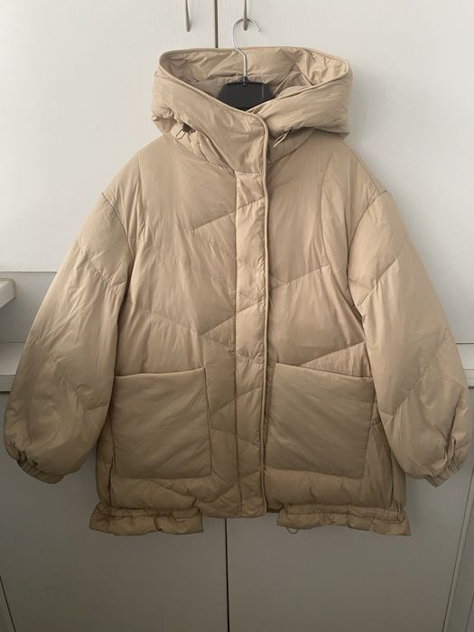 Пухова фірмова подовжена куртка пуховик