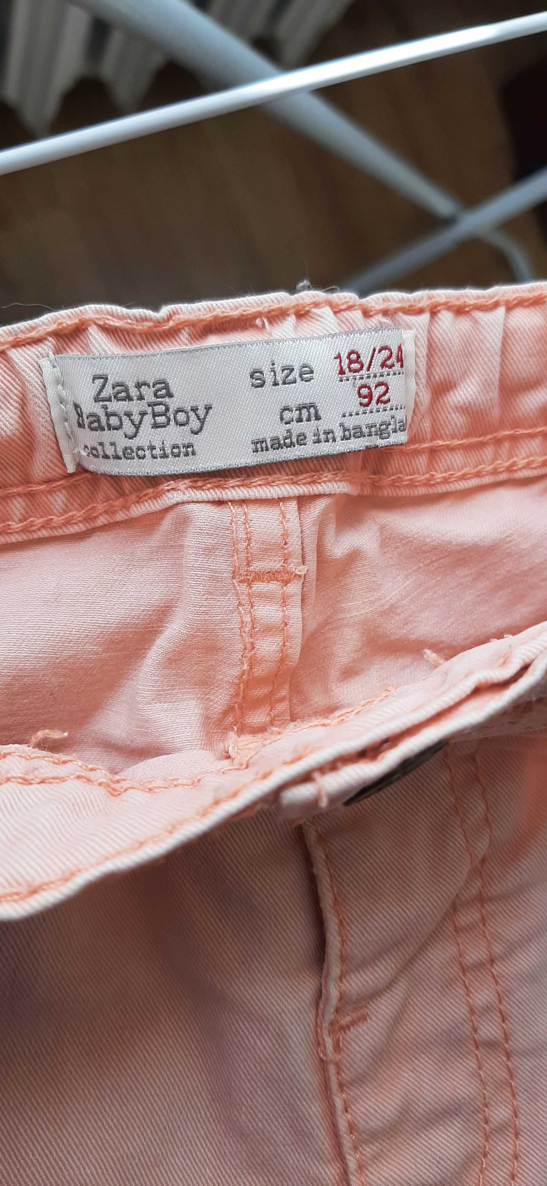 Spodenki jeansowe Zara Baby Boy r 92 unisex jasny róż/brzoskwinia