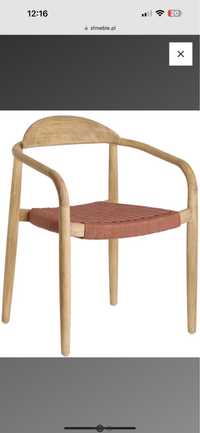 Krzesła krzesło drewniane Kave home ikea agata rattan plecionka drewno