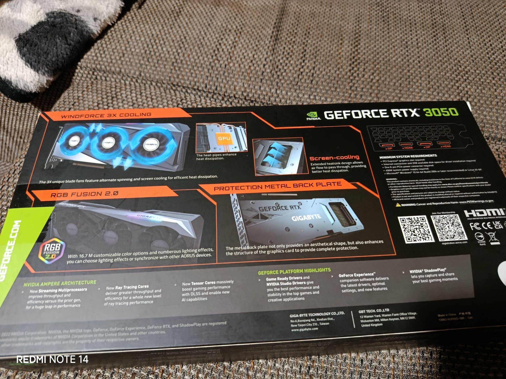 RTX 3050 8 gb gaming OC gigabyte