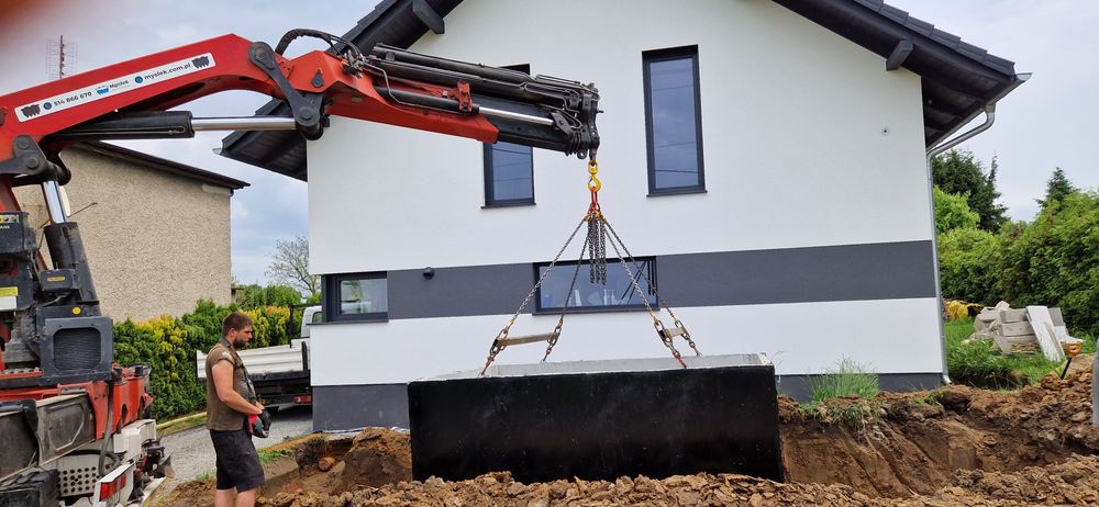 Szambo kompleksowy przyłącz, kanalizacja, zbiornik na deszczówke